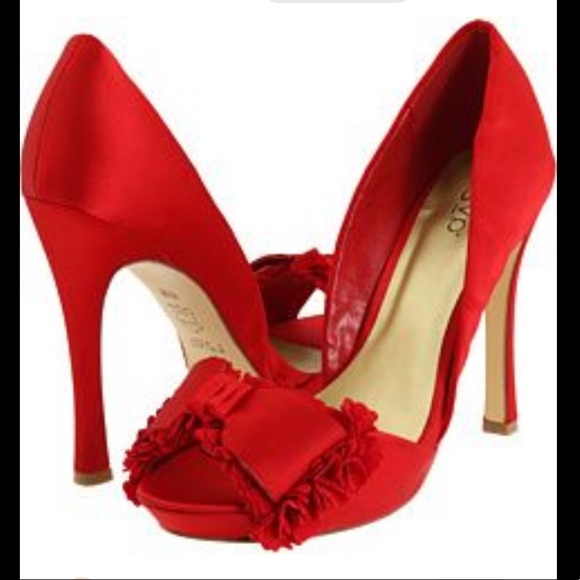 New red open toe D’Orsay stiletto heels - Picture 1 of 9